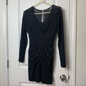 Ark & Co. Black long-sleeves dress with sheer back and sleeves size large